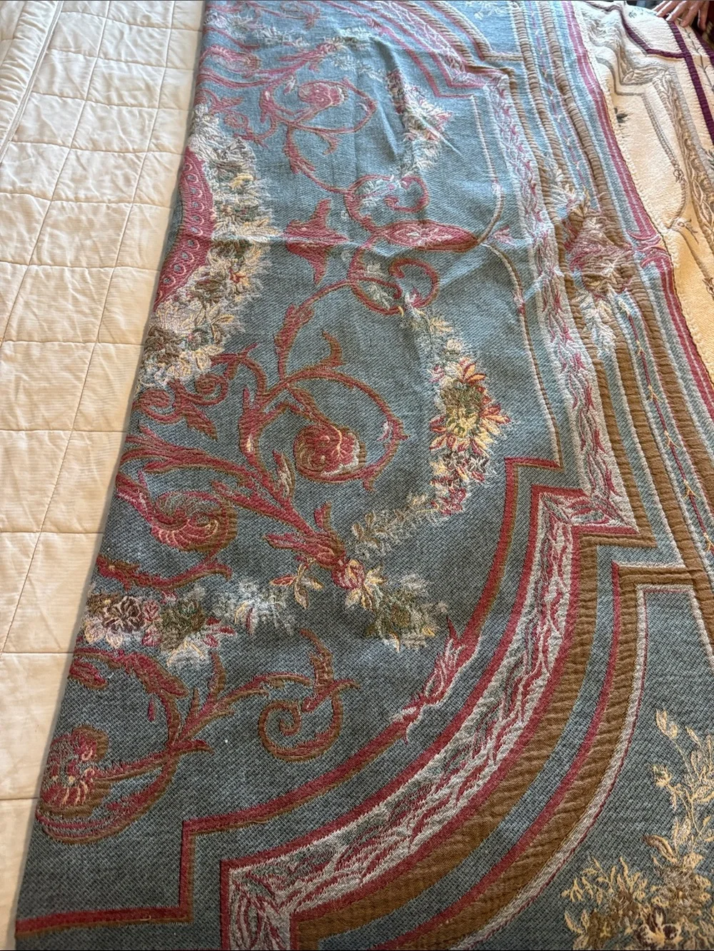 Best of Flanders Tapestry Vintage Floral Medallion Belgium King Bedspread Quilt